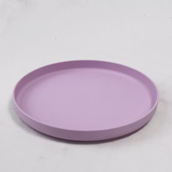 Prix ​​d'usine écologique 100% biodégradable rond violet PLA ensemble de vaisselle pour enfants