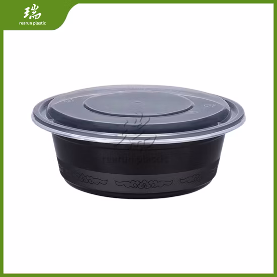 Boîte à déjeuner Tiffin en plastique PP, conteneur de restauration rapide jetable micro-ondable, boîte à déjeuner