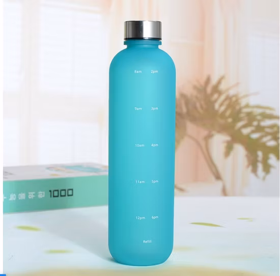 Bouteille d'eau de motivation de sport sans BPA Tritan étanche de 32 oz personnalisée avec paille de marqueur de temps
