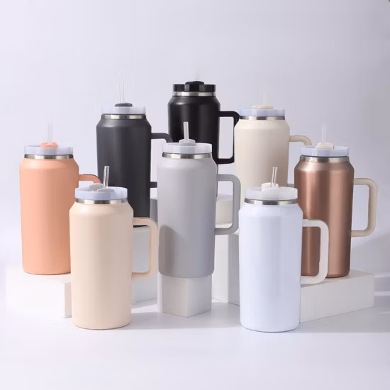 Bouteille d'eau en acier inoxydable dégradé d'élan de noël, tasse cadeau créative Portable, Thermos rebondissant avec Logo personnalisé